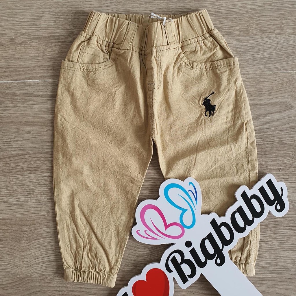 Quần jogger kaki mềm cho bé trai size nhí 9-25KG