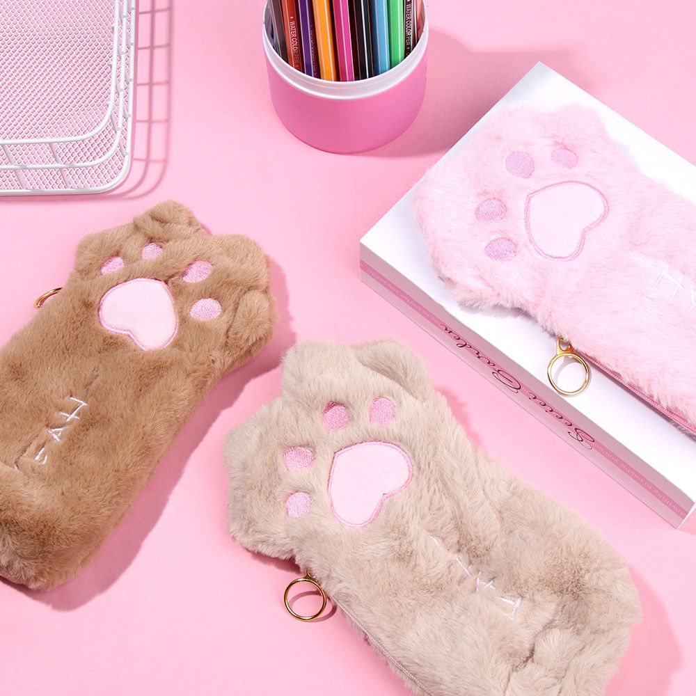 Túi đựng bút hình chân mèo nhồi bông dễ thương