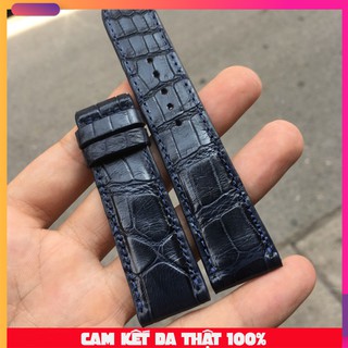 Dây đồng hồ da cá sấu xanh navy