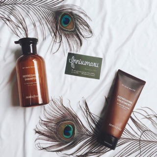 Cặp dầu gội - xả cho tóc dầu( for oil ) Innisfree My Hair Recipe Refreshing Shampoo & Conditioner