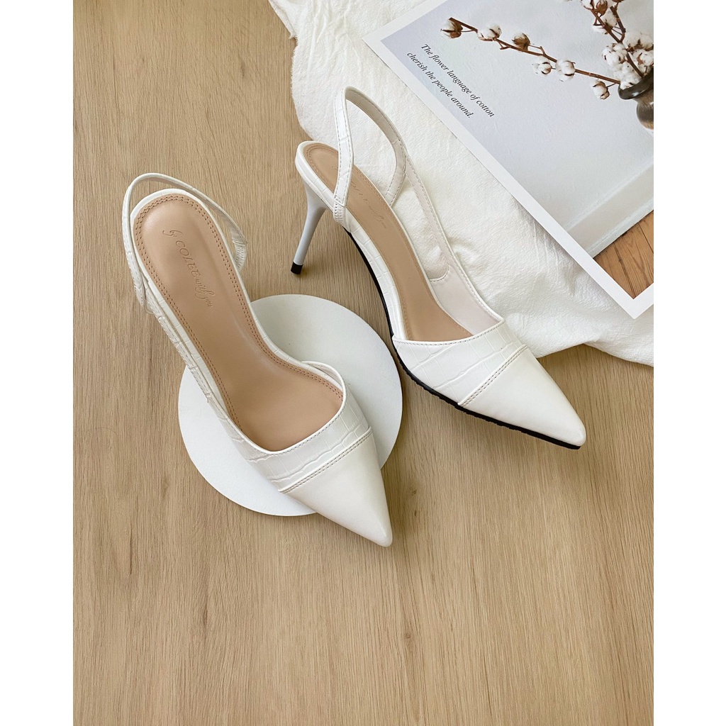 Giày cao gót mũi nhọn thời trang gót nhọn cao 7.5cm (lưu ý form rộng 0.5 size)