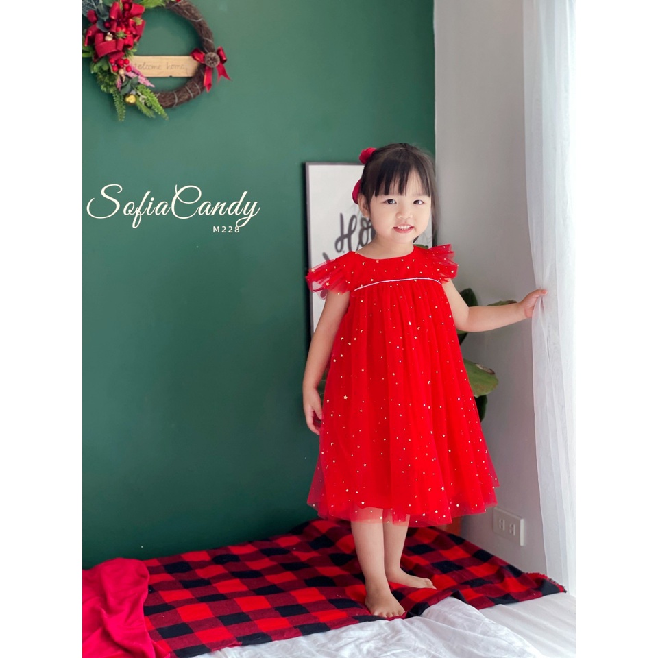 Váy đầm bé gái Sofia Candy ren đỏ