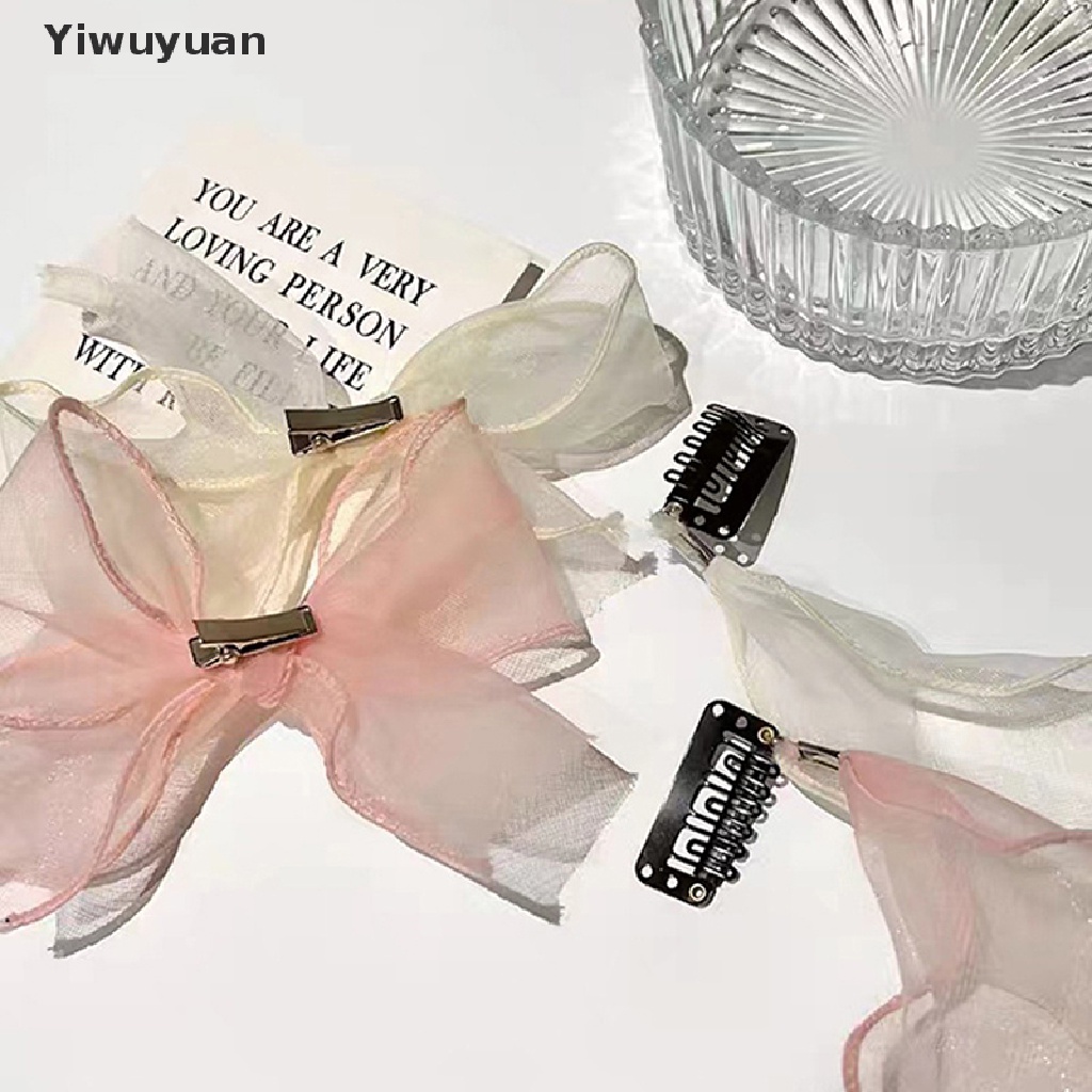 1 Kẹp Tóc Nơ Lưới Hàn Quốc Ngọt Ngào Cho Nữ