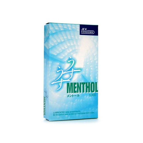 Bao cao su Jex UsuUsu Methol 1000 – hộp 12 cái, siêu mỏng, hương bạc hà mát lạnh