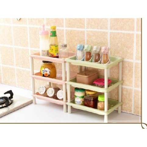 Kệ Nhựa 3 Tầng Hình Chữ Nhật Màu Đỏ Đựng Gia Vị Cho Nhà Bếp / Phòng Tắm | BigBuy360 - bigbuy360.vn
