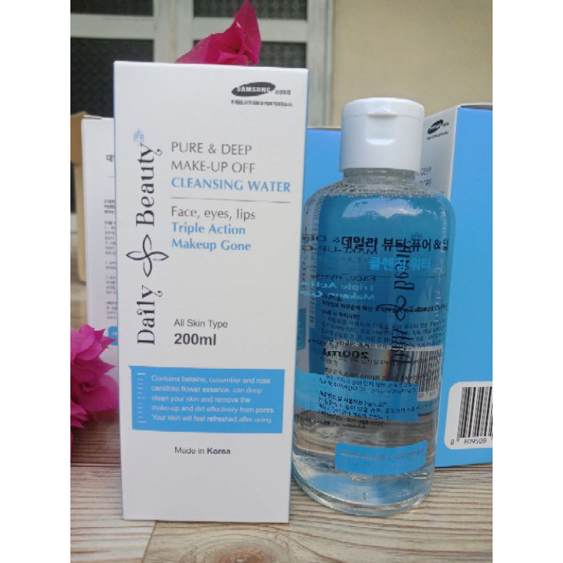 (tặng kèm Bông tẩy) .nước tẩy trang daily beauty chính hãng hàn 200ml | BigBuy360 - bigbuy360.vn