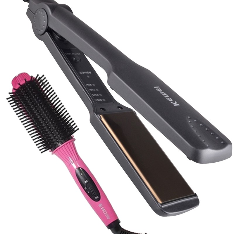 Máy là duỗi 4 mức nhiệt KM329+ Tặng Lược sấy cụp NOVA 8810