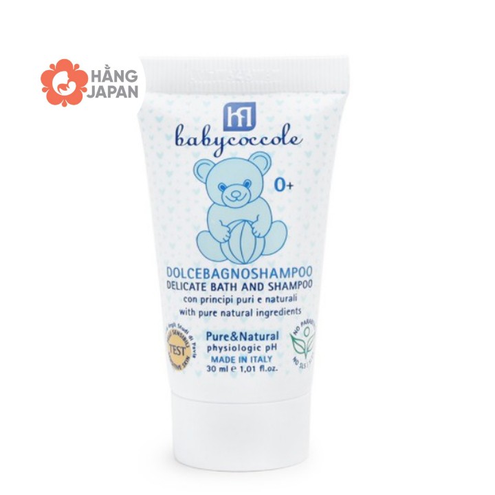 Sữa tắm gội cho bé Babycoccole 30ml chiết xuất hoa sen - Dùng cho bé từ 0 tuổi trở lên