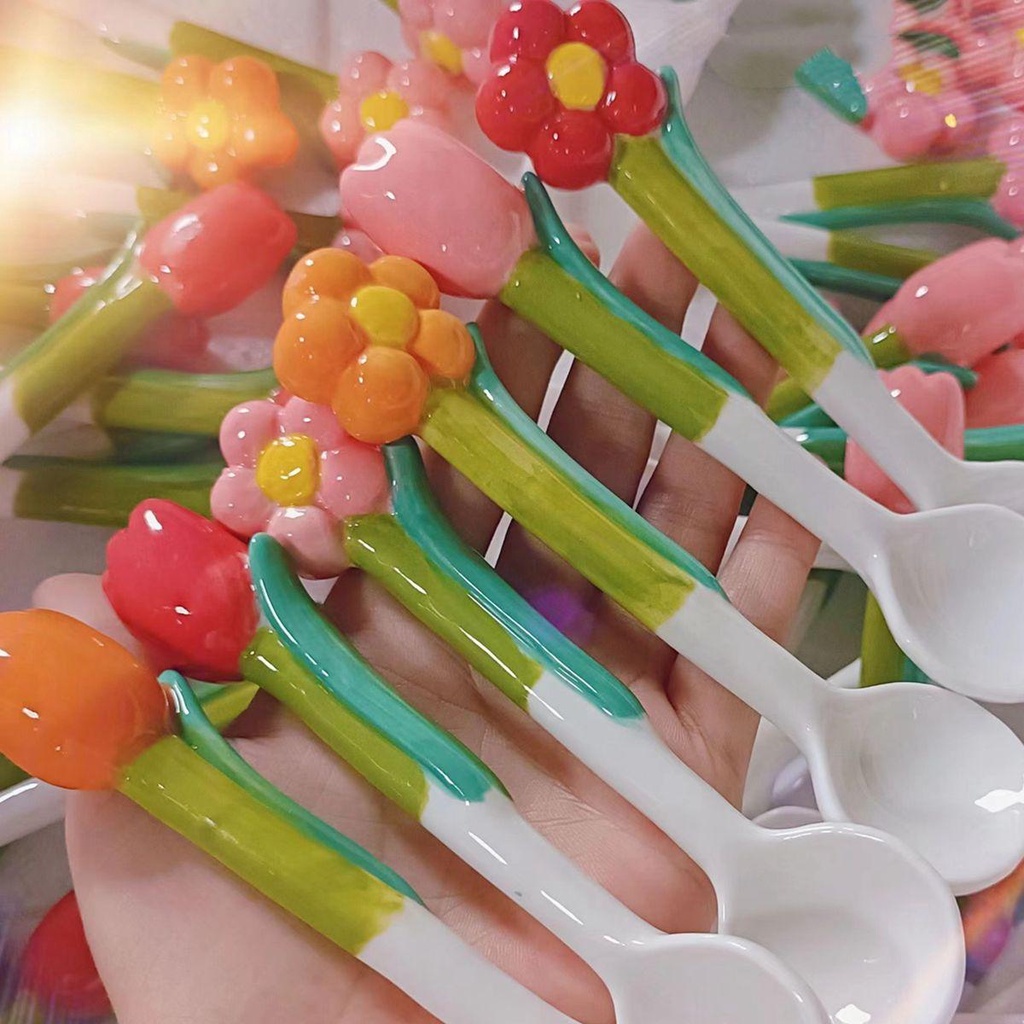 YIYU Muỗng Múc Trà Bằng Gốm Chịu Nhiệt Tốt Tiện Dụng Cho Nhà Bếp