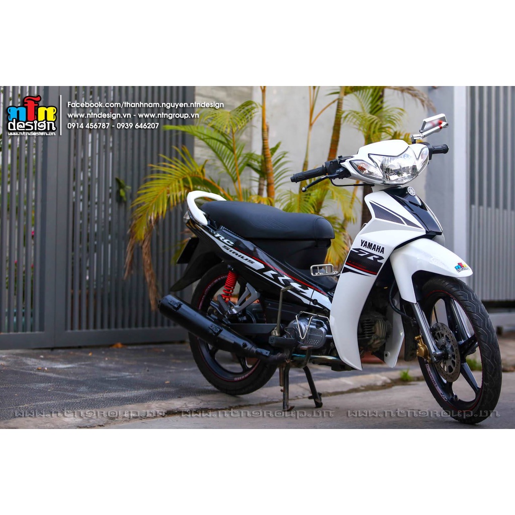 Tem Decal Rời Dán Xe Sirius Mẫu Zin  RC Trắng Đen Đỏ Cực Đẹp, Hàng 3 Lớp Chất Lượng Cao