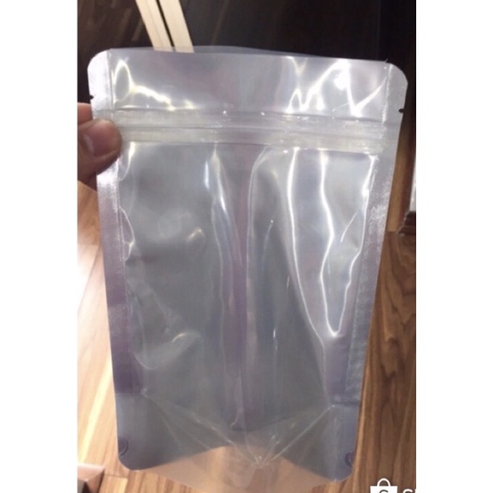 [1kg] Túi zíp 1 mặt trong mặt bạc