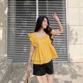 ÁO BABYDOLL CỔ VUÔNG ZAREEN VOA70 VÀNG
