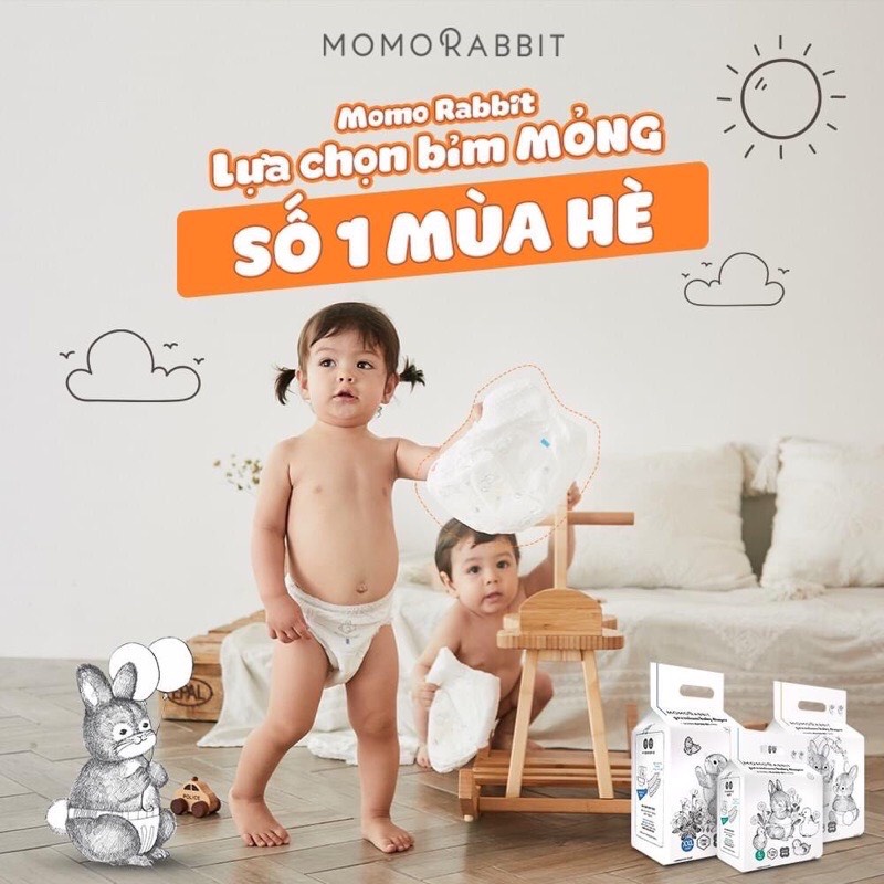 Bỉm quần dán momo rabbit nội địa hàn size s50 m44 l40 xl36 và l28 xl22 - ảnh sản phẩm 1