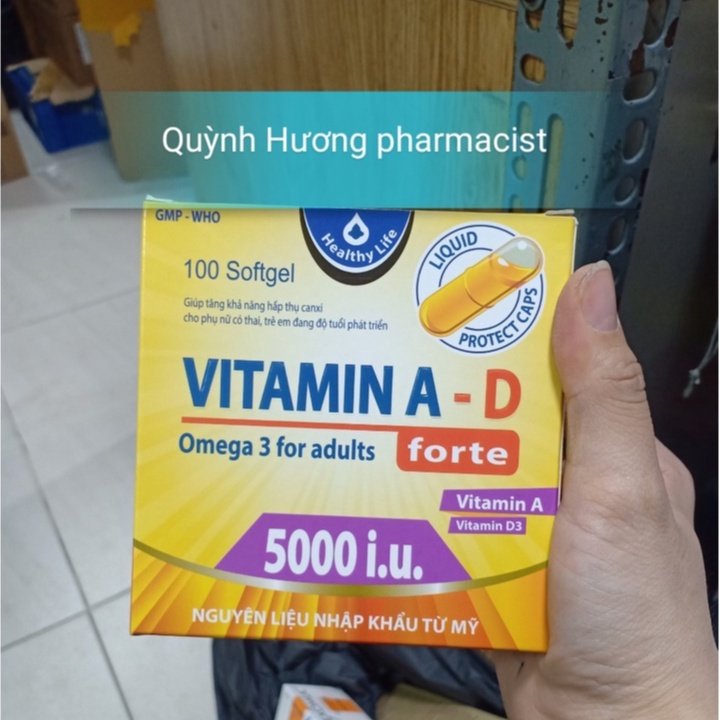 Viên uống VITAMIN A-D Forte hộp 100 viên giúp tăng khả năng hấp thụ canxi