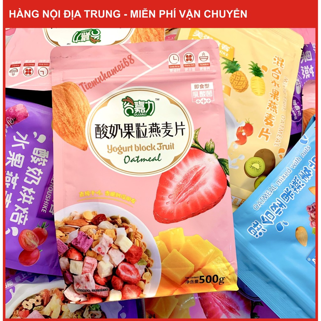 [GIẢM CÂN] Ngũ Cốc Sữa Chua 🌻 Mix Hạt 🌻 Hoa Quả Sấy Túi 500g
