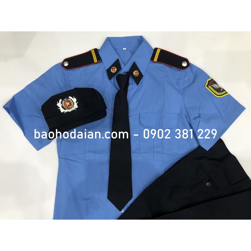 Bộ quần áo đồng phục bảo vệ cầu vai 1 vạch xanh dương - đủ size