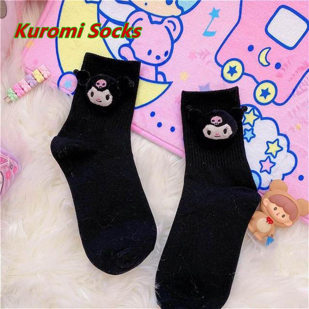 Tất Cotton Hoạt Hình Kuromi Đáng Yêu Cho Bé Gái