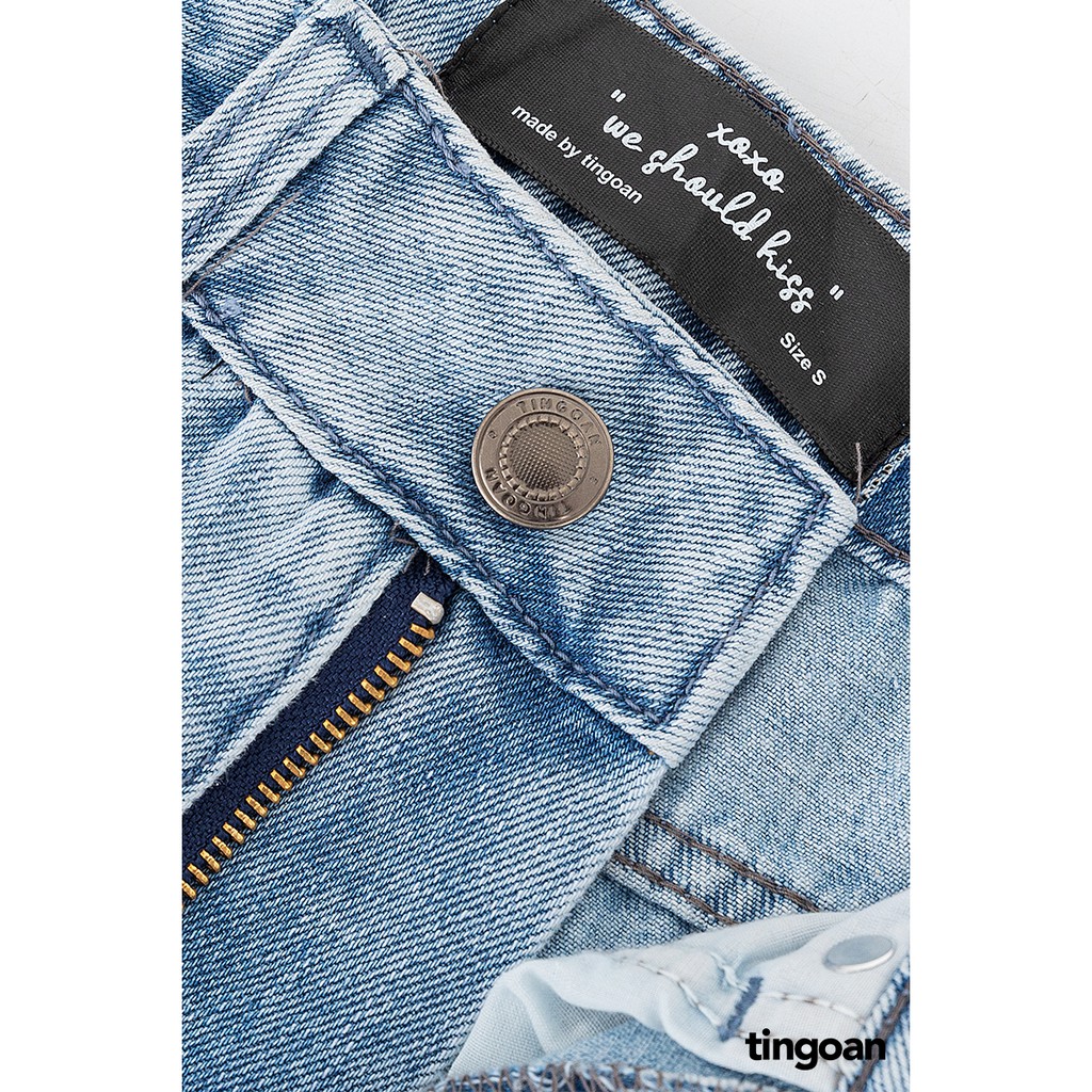 Quần bò dài cạp cao ống xuông rộng xanh nhạt DUA LIPA JEANS/LB