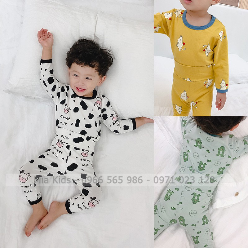 Bộ Nỉ Tơ Thu Đông Cho Bé Trai xuất Hàn Đẹp Chuẩn Ảnh, Bộ thu đông dài tay cho bé cao cấp