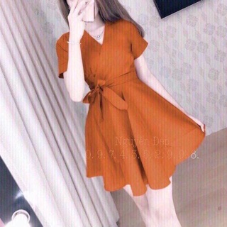 Đầm xoè cột nơ eo duyên dáng