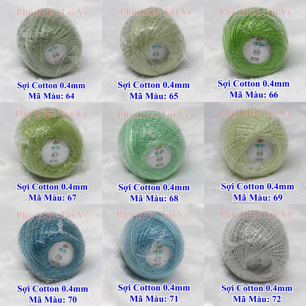 Sợi cotton 0.4mm - 28k/ cuộn 10g ( màu 51-&gt;99)