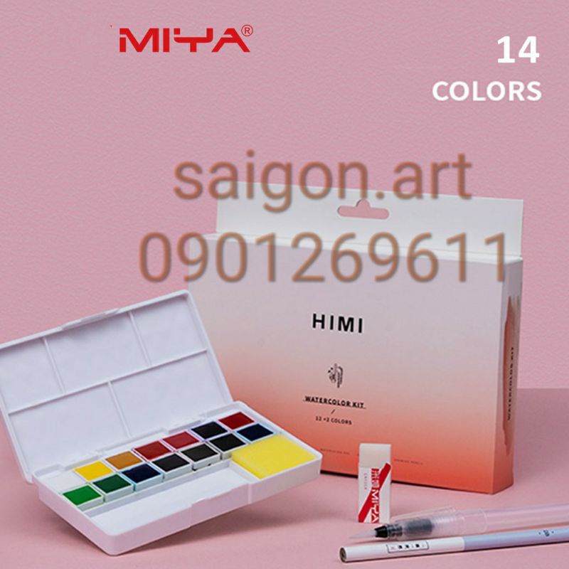 Màu Nước Dạng Nén, Set Đủ Dụng Cụ Watercolor Kit Himi Maya