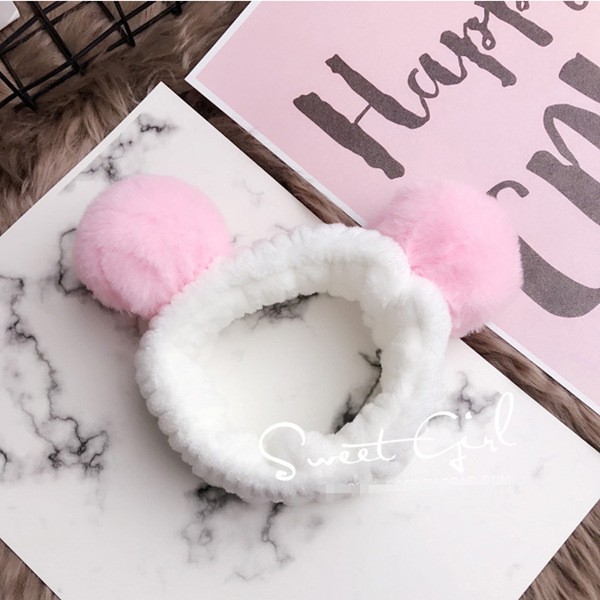 Băng Đô Rửa Mặt Cục Bông Cute