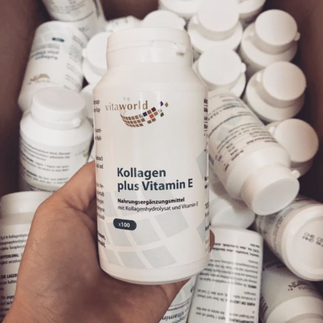 Đẹp da chống lão hóa Kollagen Plus Vitamin E 100 viên xách tay Đức