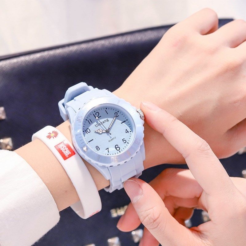 Hàng Có Sẵn Đồng Hồ Đeo Tay Màu Hồng Hoa Anh Đào Dễ Thương Phong Cách Hàn Quốc Đơn Giản Dành Cho Học Sinh Trung Học Bé