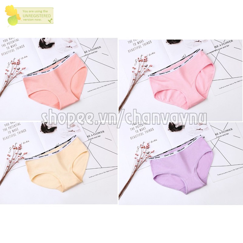 Quần lót nữ cotton kháng khuẩn mẫu 2 (lưng chữ) freeszie màu tím, da, hồng, cam BSQA | BigBuy360 - bigbuy360.vn