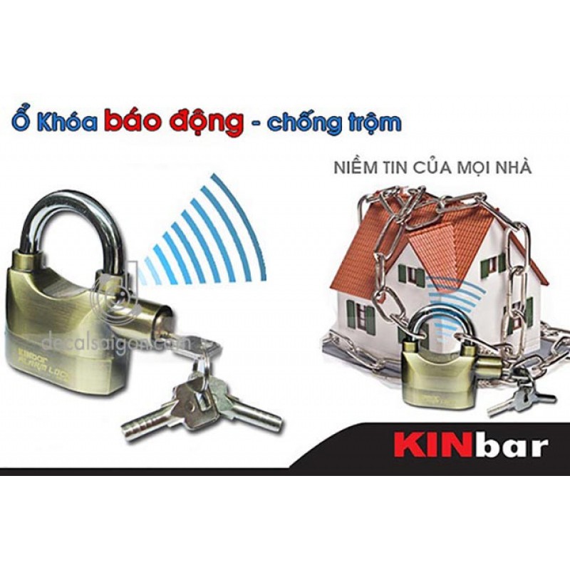 Ổ khóa chống trộm kinbar thông minh chính hãng hú báo động 110dba thắng đĩa xe máy cửa nhà loại tốt cao cấp