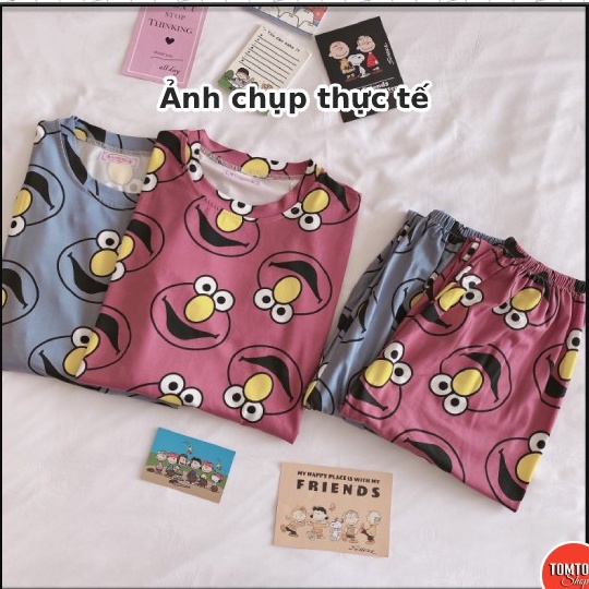 Đồ bộ nữ dài tay dễ thương, Đồ ngủ nữ cotton thun dài tay mặc nhà chất mát mịn không nhăn xù.