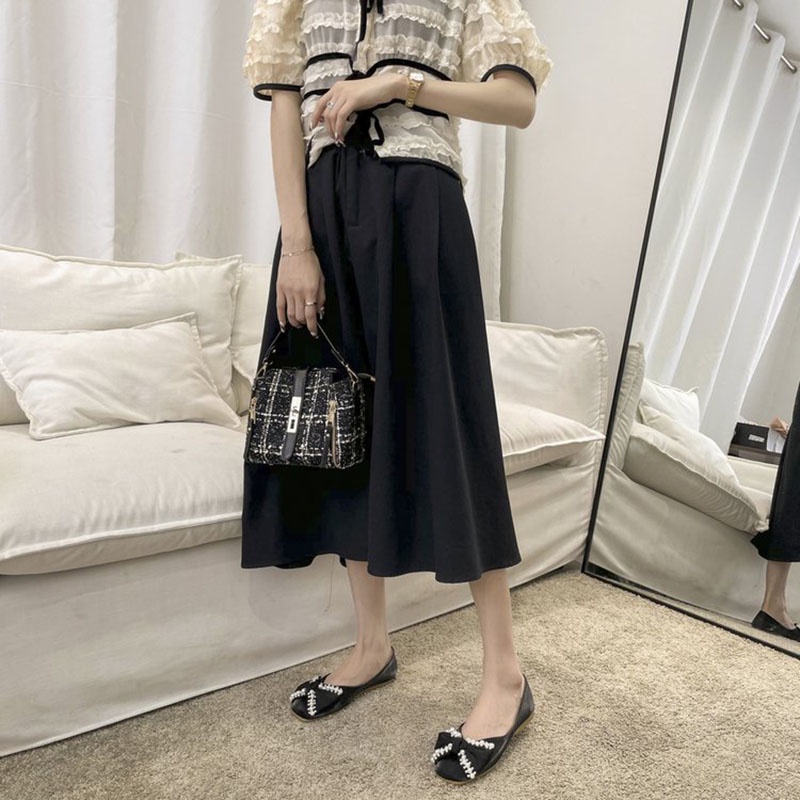 Giày búp bê IELGY đế phẳng đính nơ và ngọc trai dễ phối đồ thời trang dành cho nữ