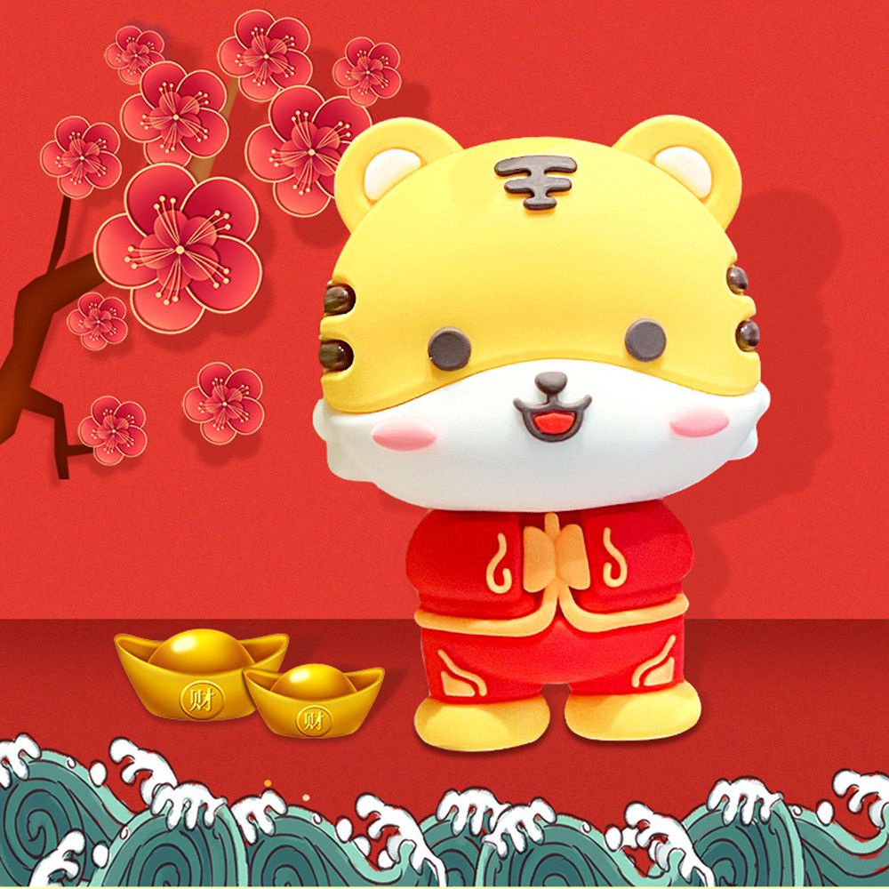 Móc khóa PVC thiết kế kiểu con hổ mừng năm mới phong cách Trung Hoa
