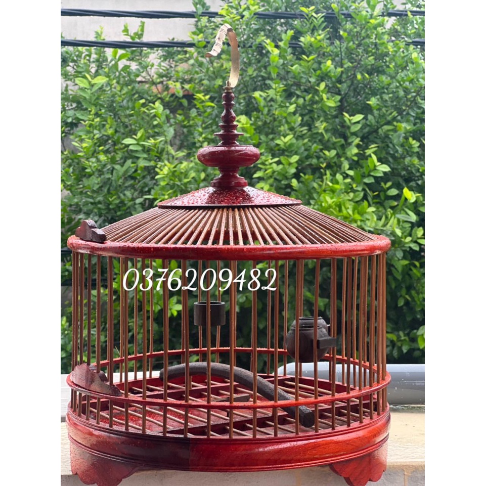LỒNG CHIM CU GÁY GỖ HƯƠNG ĐỎ ĐẸP BỀN CHẮC