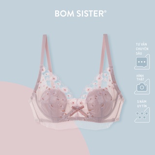 Áo lót không mút ren hoa có gọng nâng ngực tự nhiên BOM SISTER A4043