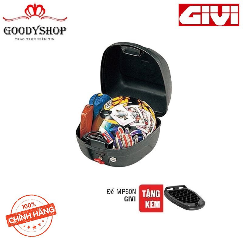 [Thùng Đựng Đồ Xe Máy Givi E26N Monolock] 26 Lít Tặng đế đệm Hàng chính hãng-GOODYSHOP