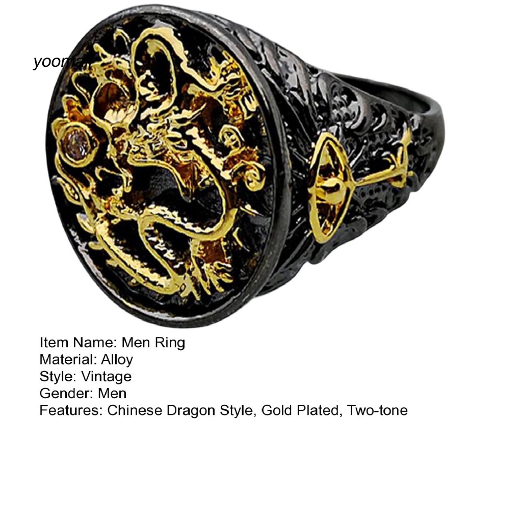/ Yo / Nhẫn Mạ Điện Hình Rồng Trung Quốc Dự Tiệc Cho Nam