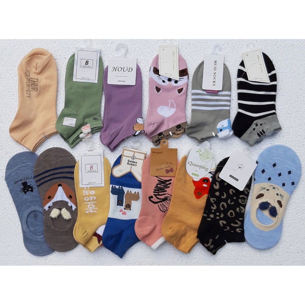 05 đôi Vớ nữ cổ ngắn thun cotton size 22-25cm