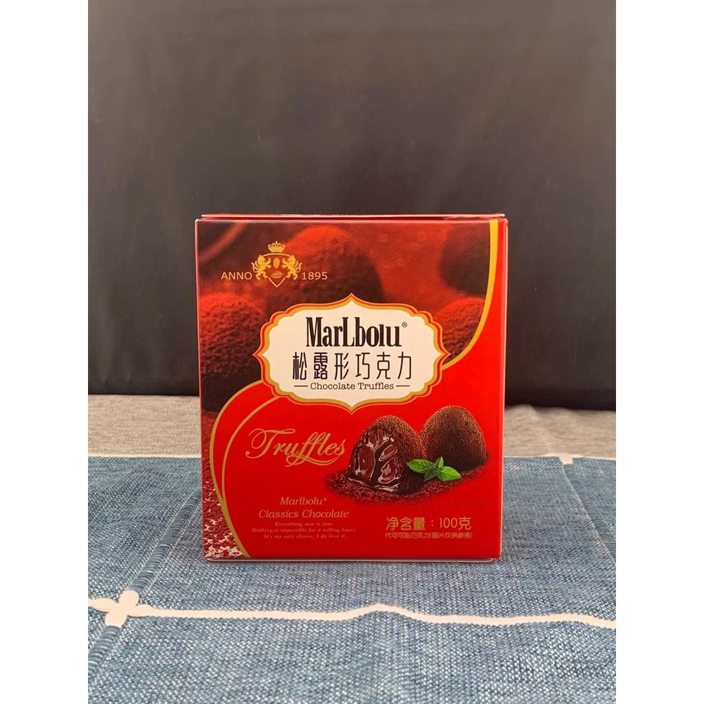 [ Mã mới ] Combo 2 hộp Socola tươi / Sôcôla truffle marlbolu nhãn hiệu Hong Kong 100g hộp đỏ / hộp xanh