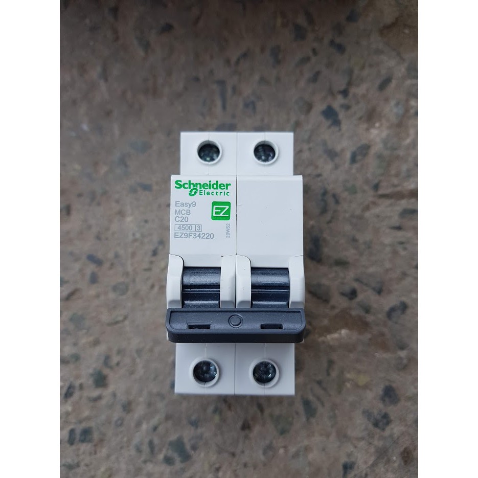MCB CB TÉP 2P 2 CỰC 1 PHA 6A 10A 16A 20A 25A 32A 40A 50A 63A 4.5kA Áp to mat đôi Át đôi CB đôi SCHNEIDER - KHẢI PHƯỚC