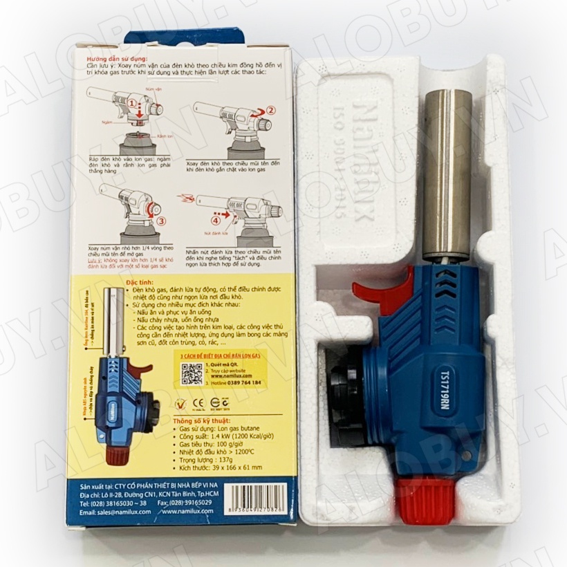 Đèn khò gas NAMILUX TS1719RN - [ HỎA TỐC ] - Đèn khè ga ECO 20 Công suất cao 1.4 kW - Hàng Chính Hãng