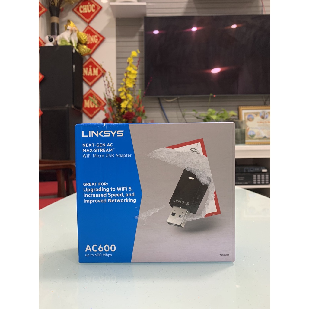 Bộ thu wifi Usb Linksys Maxstream  Ac600mb, hàng US về nguyên hộp, tốc độ ổn cực nhanh ổn định.