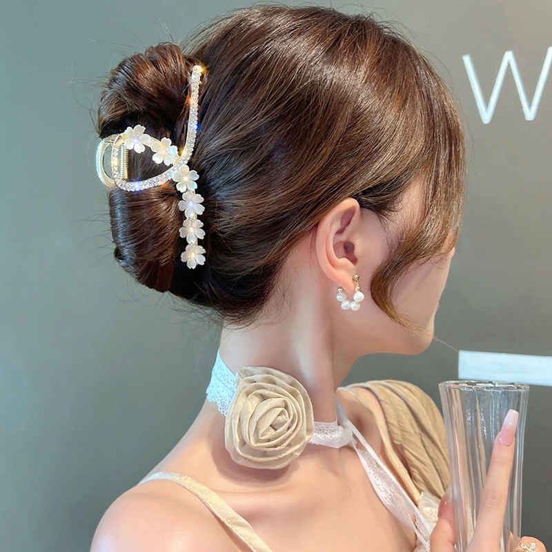 Kẹp Tóc Hình Hoa Đính Hạt Thời Trang Hàn Quốc Cho Nữ