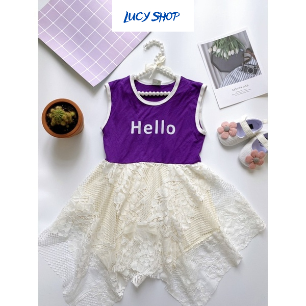 Váy công chúa cho bé gái, vải cotton siêu mềm mại, thun lạnh co giãn cho bé từ 8-15 kg