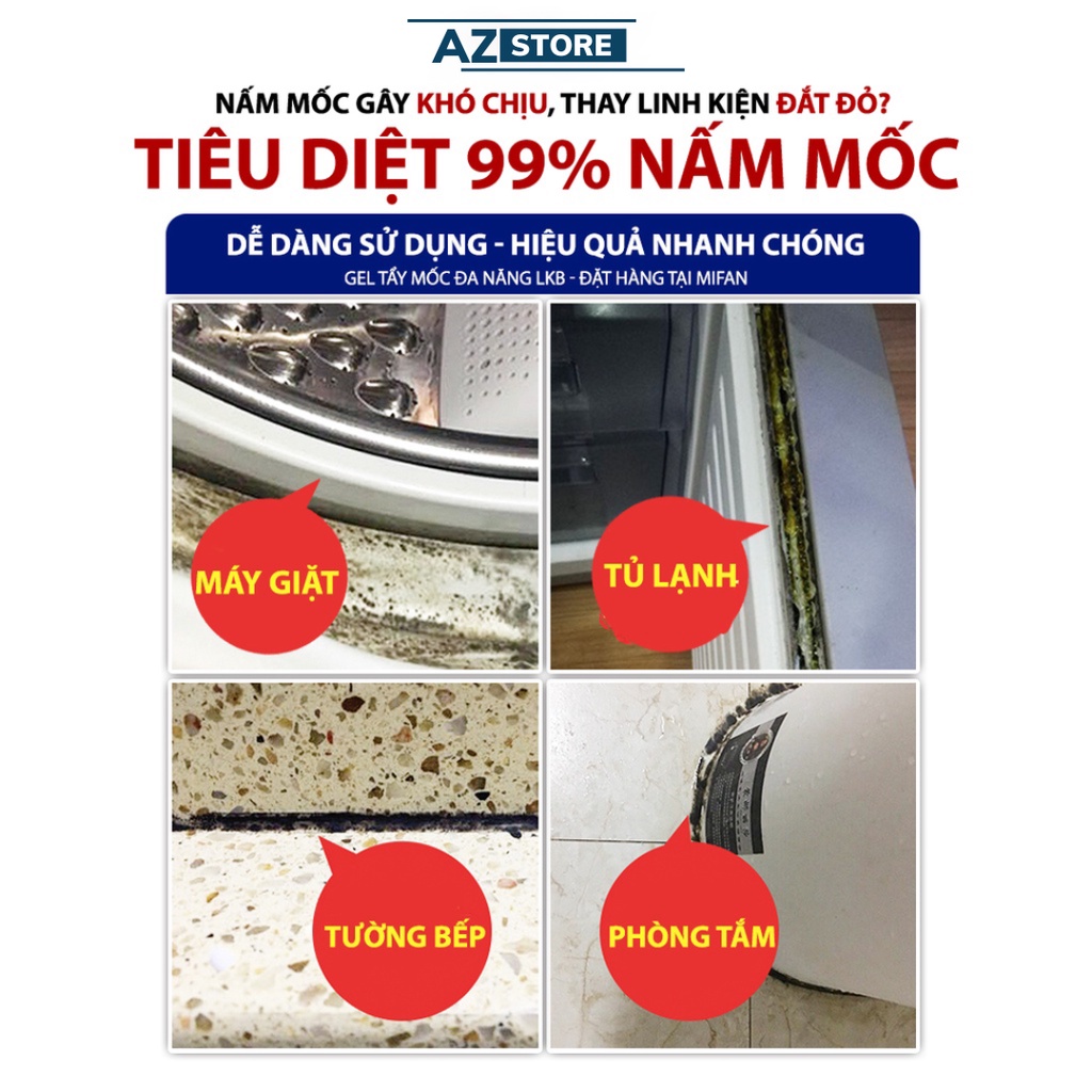 Keo tẩy mốc chân tường đa năng, nước tẩy trắng - AZ Store