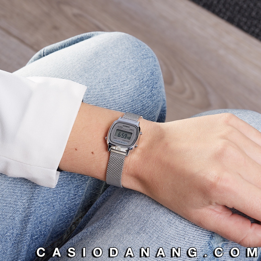Đồng hồ nữ dây kim loại Casio chính hãng Anh Khuê LA670WEM-7DF (24mm)