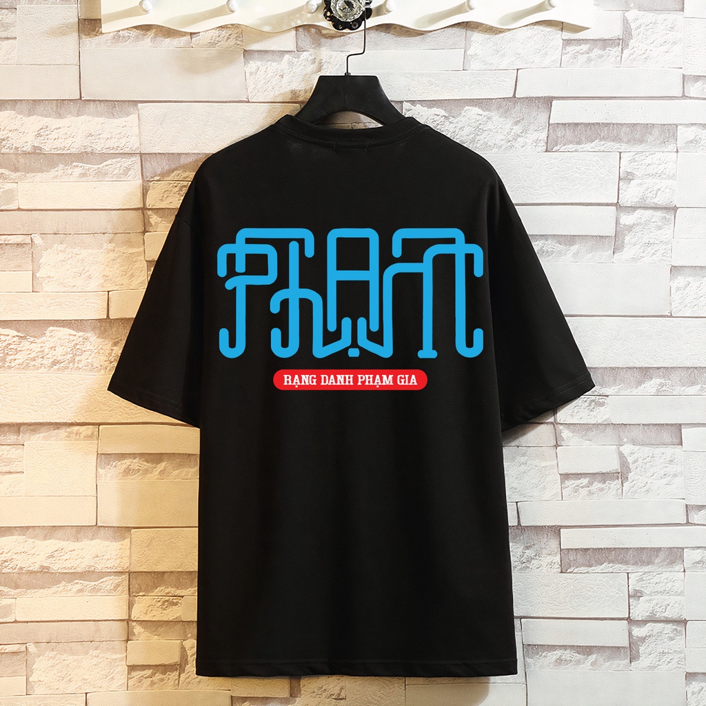Áo thun tay lỡ unisex, áo phông nam nữ form rộng 100%cotton thoáng mát in dòng họ PHẠM