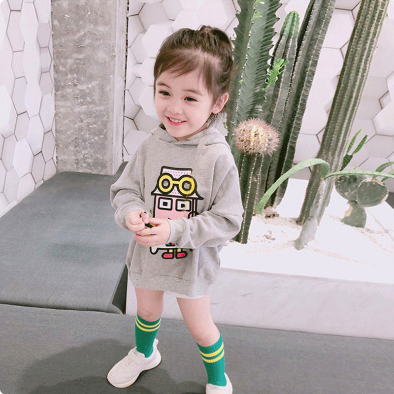 Áo hoodie dài tay in họa tiết hoạt hình cho bé