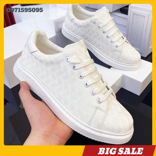 Giày Da Nam Chất ⚜️𝑭𝑹𝑬𝑬𝑺𝑯𝑰𝑷⚜️ Giảm 20K Khi Nhập Mã [GIAY020K] - Giày Da Sneaker Nam Full Trắng_Siêu Chất